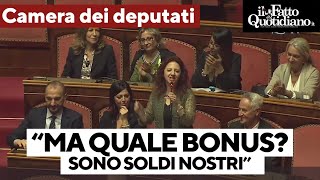 CRITICA LIMITED &quot;Cento euro agli italiani? Ma quale bonus, sono soldi nostri&quot;: il M5s critica la maggioranza in Aula