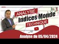 Analyse technique Indices Mondiaux du 05-04-2024 en Vidéo par boursikoter
