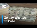 En los bancos escasean los dólares, euros y pesos cubanos