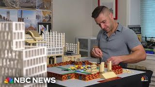 Piece by piece, he creates Lego masterpieces