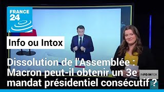 Non, Emmanuel Macron ne démissionnera pas pour obtenir un 3e mandat consécutif • FRANCE 24