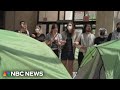 Protesters set up camp in Fordham University's Lincoln Center
