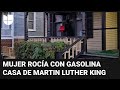 Una mujer intentó quemar con gasolina la casa de Martin Luther King: los vecinos la detuvieron