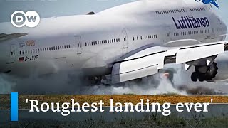 BOEING COMPANY THE Livestream records Boeing 747 &#39;roughest ever&#39; touch-and-go landing | DW News
