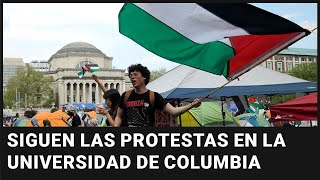 Protestas por la guerra en Gaza en la Universidad de Columbia continúan pese a ultimátum del plantel