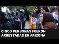 Manifestantes propalestinos son desalojados con gas lacrimógeno en la Universidad de Arizona