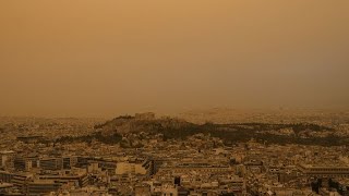 ORANGE Athen auf dem Mars? Sahara-Staub färbt Himmel orange