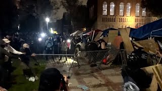 Violences entre manifestants pro-israéliens et pro-palestiniens sur le campus UCLA