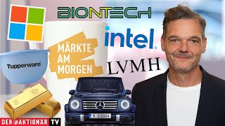 LVMH Märkte am Morgen: Gold, Microsoft, Intel, Apple, Mercedes, BioNTech, Rheinmetall, LVMH, Tupperware