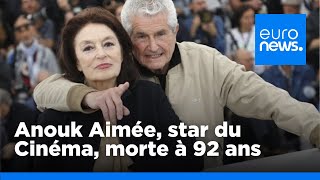 Anouk Aimée, célèbre pour &quot;Un homme et une femme&quot;, s&#39;est éteinte à l&#39;âge de 92 ans