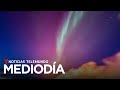 Video del día: Impresionantes auroras boreales se forman sobre un volcán en erupción
