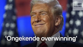 Trump claimt winst tijdens speech