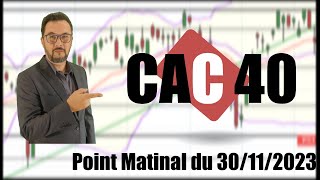 CAC40 INDEX CAC 40   Point Matinal du 30-11-2023 par boursikoter