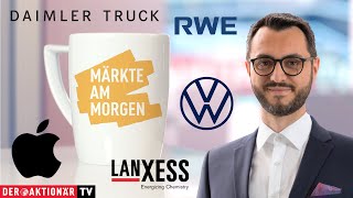 TAG IMMOBILIEN AG Märkte am Morgen: Volkswagen, Daimler Truck, Lanxess, TAG Immobilien, RWE, Paramount Global, Apple