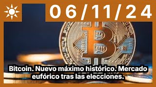 BITCOIN Bitcoin. Nuevo máximo histórico. Mercado eufórico tras las elecciones.