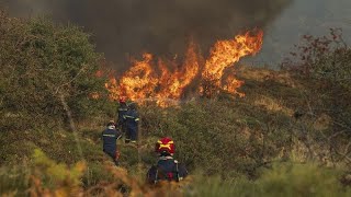 Wildfires in southern Greece continue to rage for third day