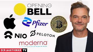 BITCOIN Opening Bell: Bitcoin, Apple, Moderna, Pfizer, NIO, Tesla, Peloton