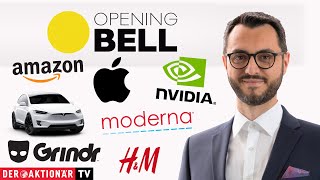 NVIDIA CORP. Opening Bell: Amazon, Nvidia, Apple, Moderna, Tesla, Faraday Future, Grindr, H&amp;M