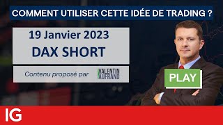 DAX40 PERF INDEX 🔴 DAX40 SHORT - Idée de trading turbo IG Valentin Aufrand du 19 Janvier 2023
