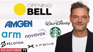 WALT DISNEY CO. Opening Bell: Novavax, Amgen, Walt Disney, Arm Holdings, Xpeng, Starbucks, Peloton