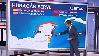 El huracán Beryl golpeará la costa de México el viernes por la madrugada