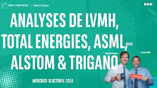 LVMH Analyses de LVMH, TOTAL ENERGIES, ASML, ALSTOM &amp; TRIGANO - 100% Marchés - soir - 16/10/2024