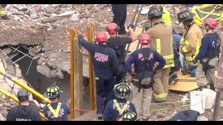 Bomberos rescatan a una persona atrapada tras el colapso de una estructura en Kentucky