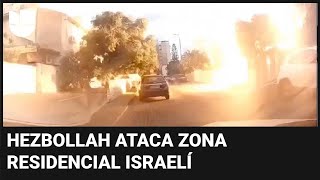 Imágenes captan un misil de Hezbollah impactando en zona residencial en Israel