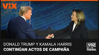 Donald Trump y Kamala Harris continúan actos de campaña en estados clave de EEUU