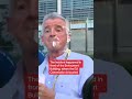 Moment Ryanair CEO is hit with a cake by climate activists
