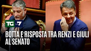 Botta e risposta tra Renzi e Giuli al senato