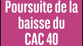 CAC40 INDEX Poursuite de la baisse du CAC 40 - 100% marchés - matin - 14/06/2024