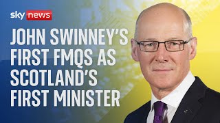 Watch live: John Swinney’s first FMQs as Scotland&#39;s First Minister