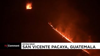 VULCAN MATERIALS CO. Guatemalas Vulcan Pacaya spuckt Lava und Asche