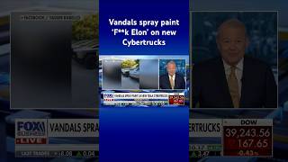 ELON AB [CBOE] CAUGHT ON CAM: Dozens of new Cybertrucks spray painted with ‘F**k Elon’ #shorts