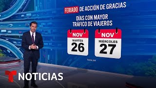 Vea los días más complicados para viajar en Thanksgiving (pronostican récord) | Noticias Telemundo