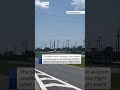 Moment small plane lands on highway