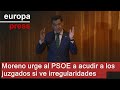 Moreno urge al PSOE a acudir a los juzgados si cree que hay irregularidades con contratos