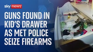 Firearms found in children&#39;s drawer during raid as Met Police claims record drop in gun crime