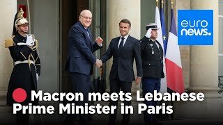 🔴 LIVE: Macron welcomes Lebanese Prime Minister Mikati in Paris | euronews 🇬🇧