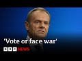 Poland's prime minister warns of Russian threat ahead of EU elections | BBC News