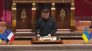 Volodymyr Zelenskyy addresses French parliament