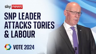 SNP&#39;s John Swinney launches campaign with attacks on Tories &amp; Labour | General Election 2024
