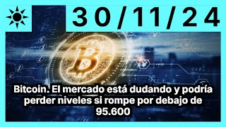 BITCOIN Bitcoin. El mercado está dudando y podría perder niveles si rompe por debajo de 95.600