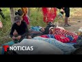 El intenso frío y el viento juegan en contra de la caravana migrante