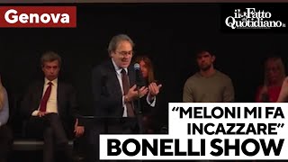 Bonelli show al comizio: &quot;Meloni mi fa incazzare, non siamo al feudalesimo&quot;