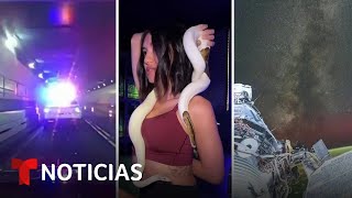 Videos que impactan este viernes: una persecución, yoga con culebras y un amanecer desde el espacio