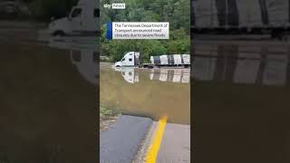 Floods surround buildings after hurricane