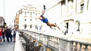 SOMERSET TRUST HOLDING CO SOME Daredevil somersaults over London's Somerset House gap