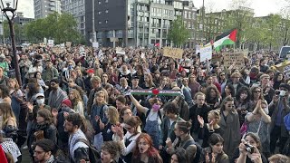 Pays-Bas : affrontements entre policiers et manifestants lors d&#39;une mobilisation en soutien à Gaza